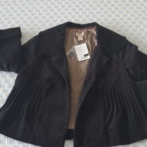 NWT Anthropologie Crop Black Velvet Opera Jacket